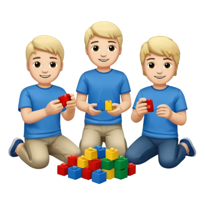 boys playing with legos full body sticker