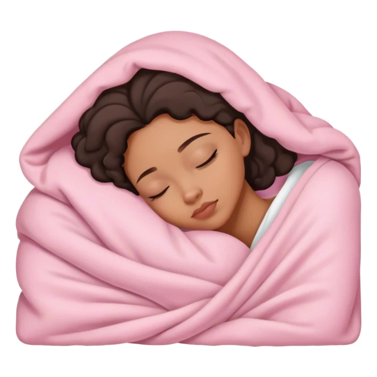 lightskin black lady sleeping in light pink blanket sticker