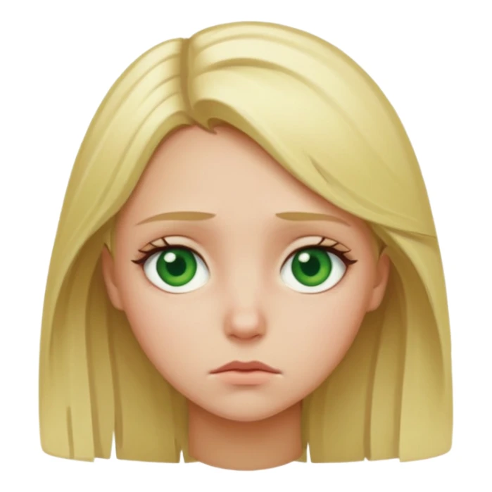 Depressed blonde girl green eyes sticker
