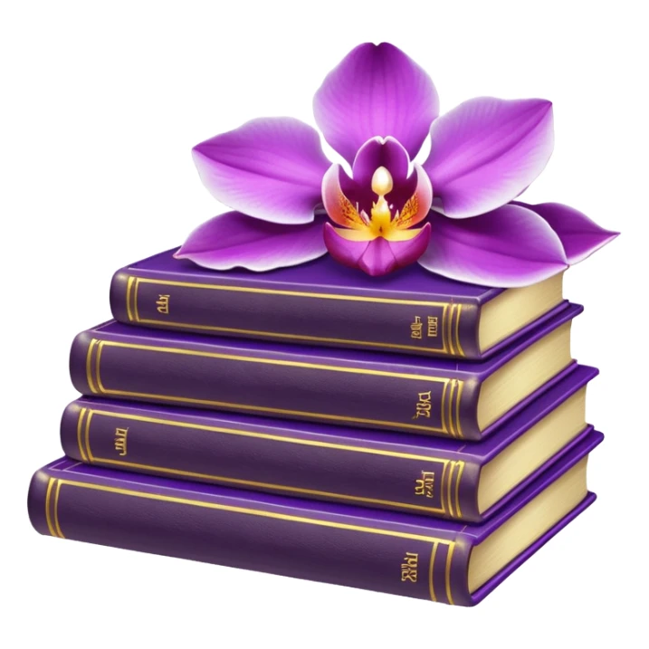 Dark academia 3 books with orchid sticker