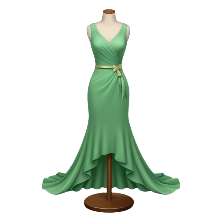 dress mannequin with green dresss sticker