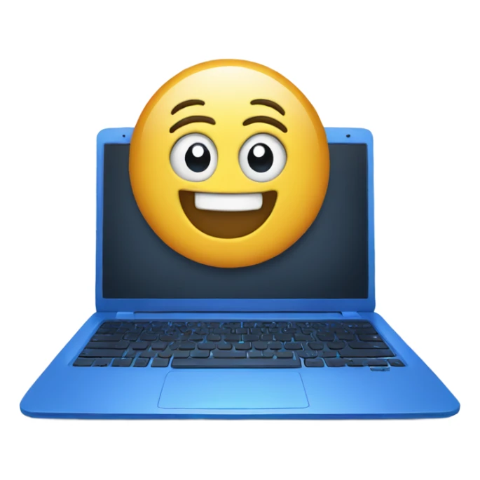 Laptop BLUE Very happy  sticker