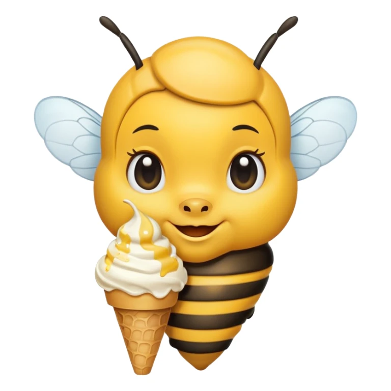 cute honeybee with ice cream in hand sticker