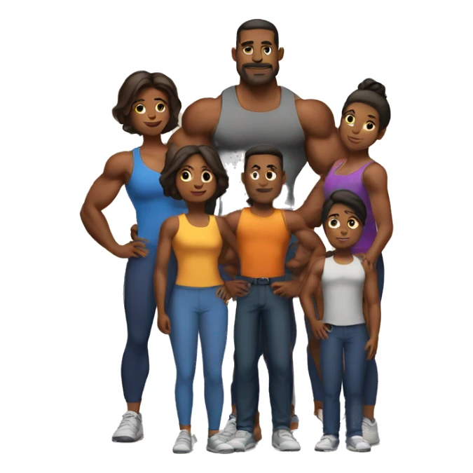 muscular family sticker