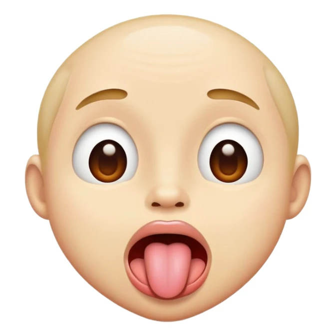 A person with its tongue out sticker