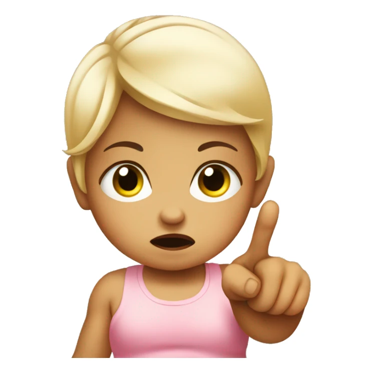 angry baby girl pointing with hand sticker