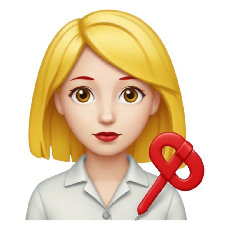 kırmızı toka takan kadın, sarı saçlı sticker