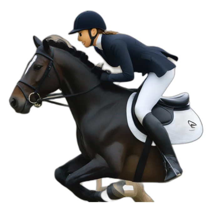 Black eventing horse galloping on cross country sticker
