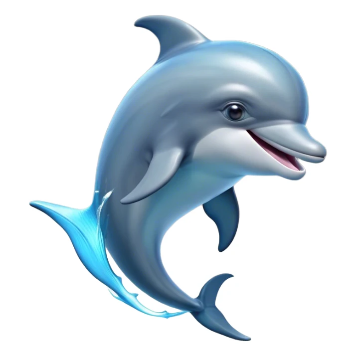 Cinematic Comical Dolphin Portrait Emoji, Head tilted dramatically with an exaggeratedly amused expression, featuring a smooth, dynamic body with wide, comically expressive eyes full of playful disbelief and a quirky, arched dorsal fin, Simplified yet hilariously expressive features, highly detailed, glowing with a slightly sassy oceanic glow, high shine, dramatic yet playful, stylized with an air of cheeky marine mischief, soft glowing outline, capturing the essence of a meme-worthy dolphin that looks ready to leap its way into viral fame! sticker