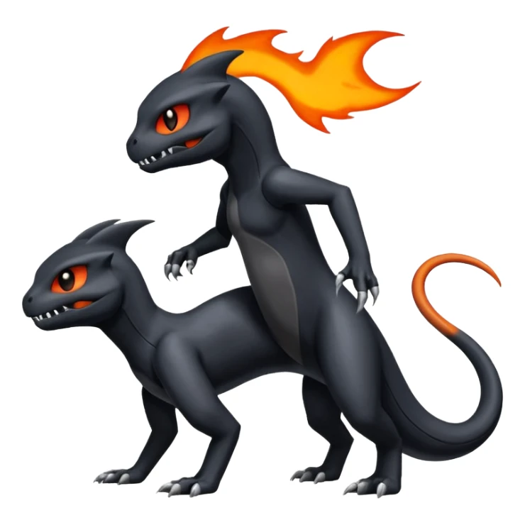 Shiny Duskull-Salandit-Umbreon-Charmeleon-Fakémon-hybrid-creature (full body)  sticker