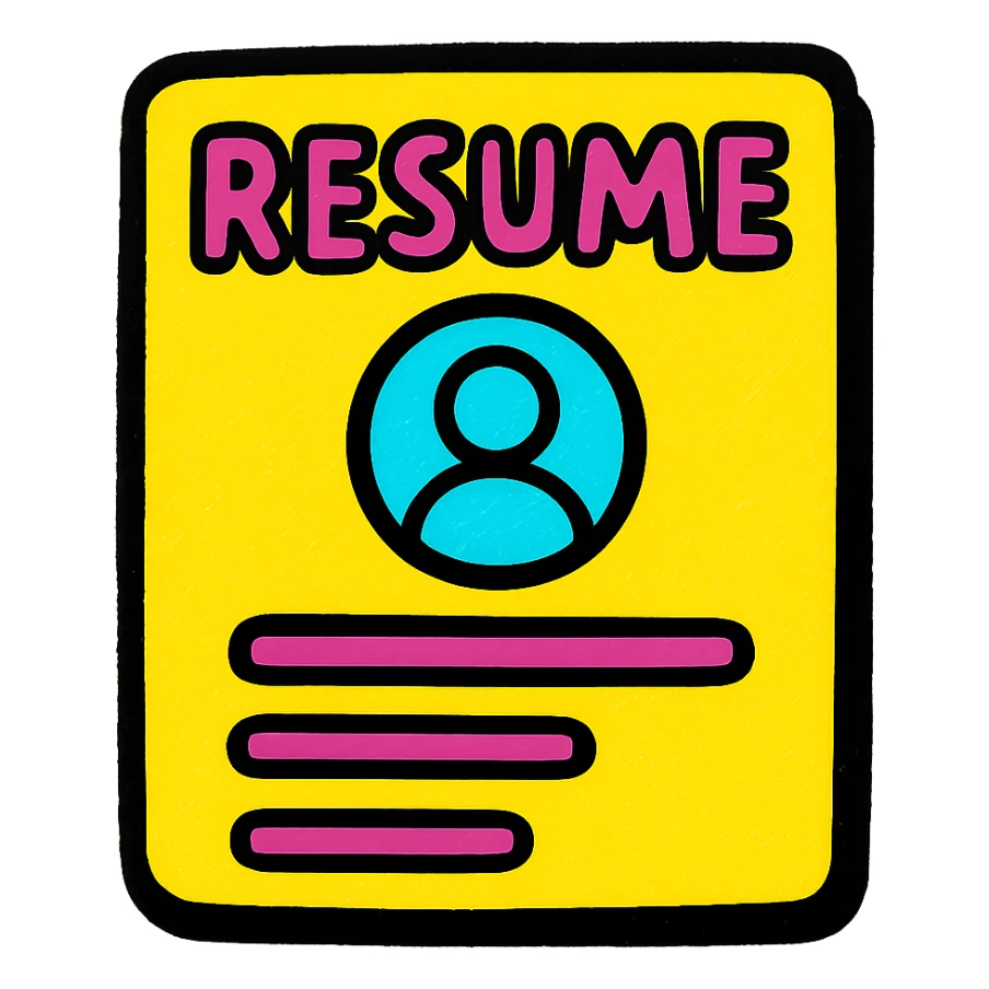 resume icon, clean and modern, minimal color, suitable for professional use sticker