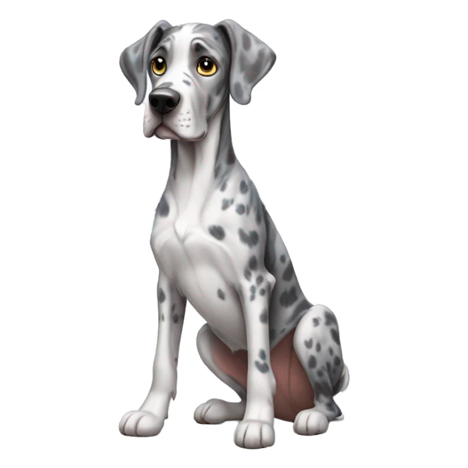 Blue Merle Great Dane wearing butterfly wings sticker