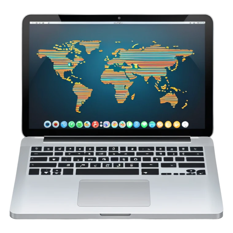 An icon featuring a laptop screen with colorful lines of code, brackets, and a blinking cursor, symbolizing programming. The design includes flowcharts, gear icons, and binary code, representing software development and logical problem-solving. Transparent background highlights the world of coding. sticker