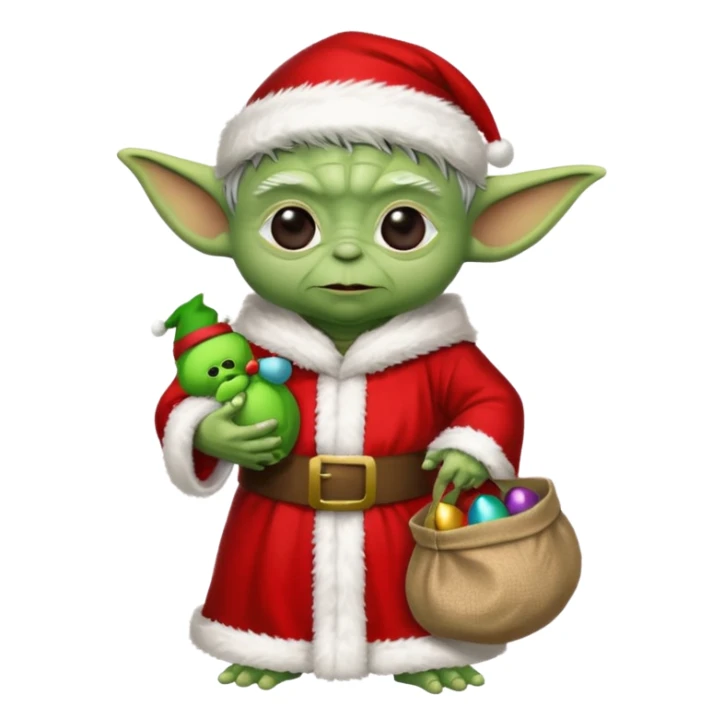 yoda santa sticker