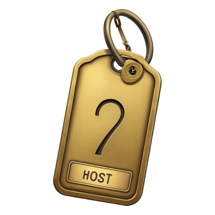 vintage brass hotel room key with large numbered tag sticker