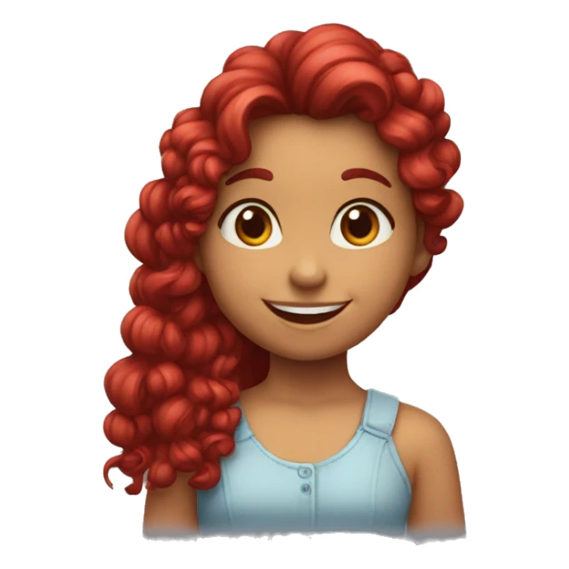 Niña de pelo rojo rizado sonriendo  sticker