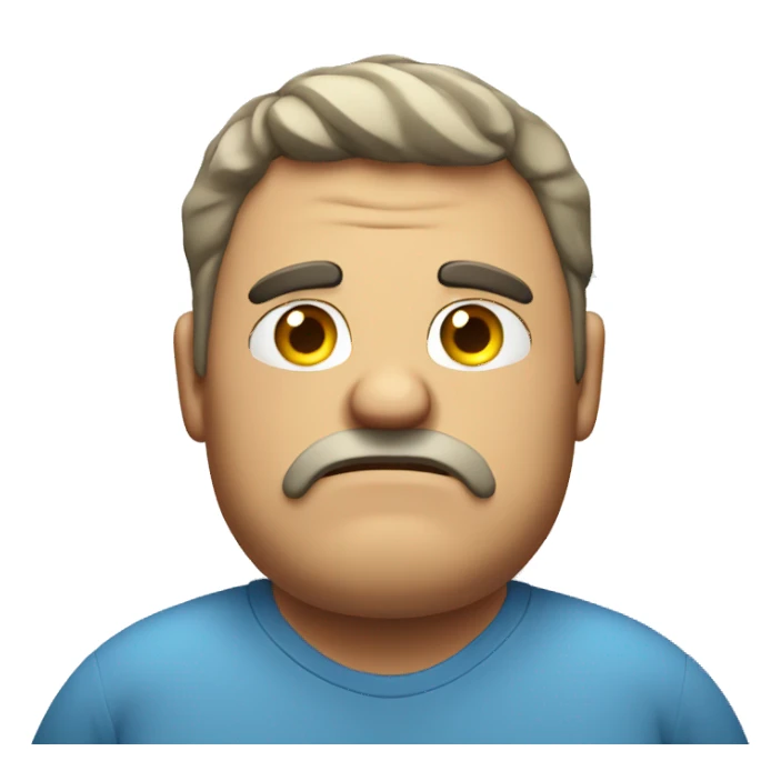 full body fat man looking disappointed at viewer sticker