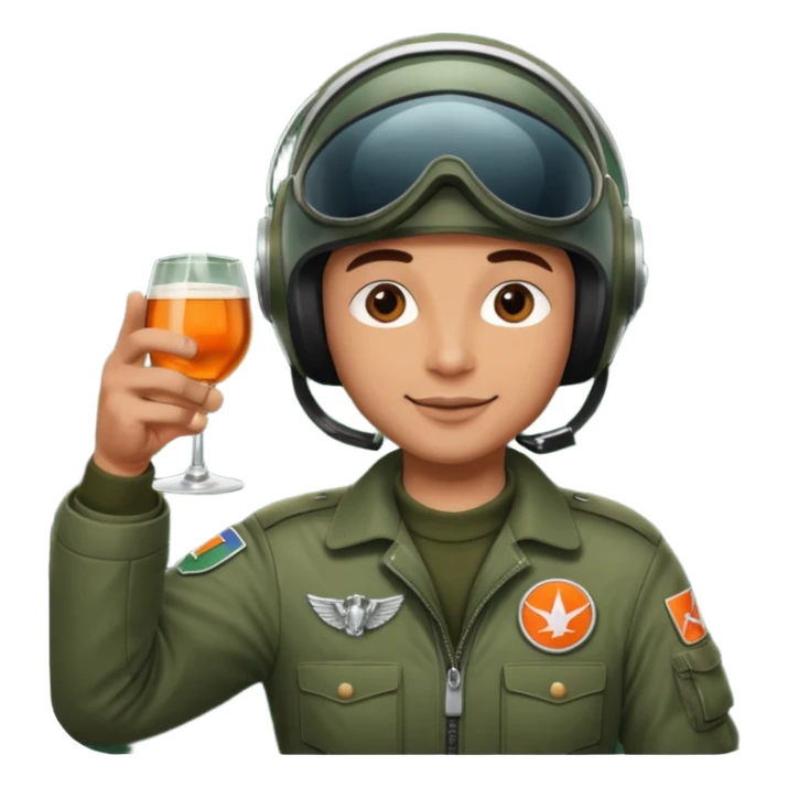 animated pilot a Jägermeister champion raising  glass saying Cheers! sticker