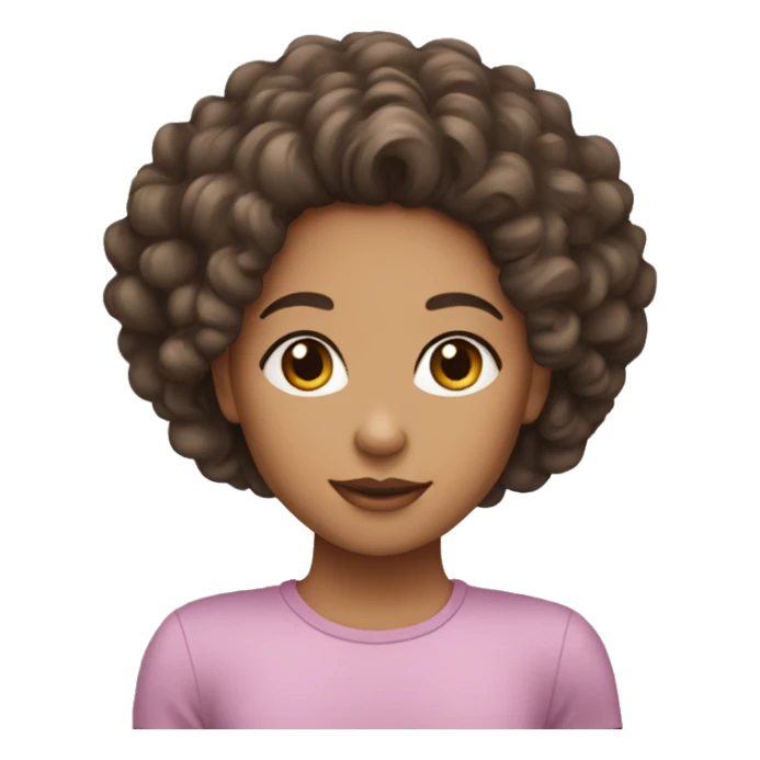 a girl who’s lightskin with curly 4b hair sticker