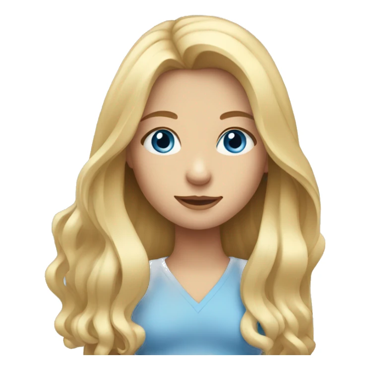 a girl with long blond hair and blue eyes  sticker