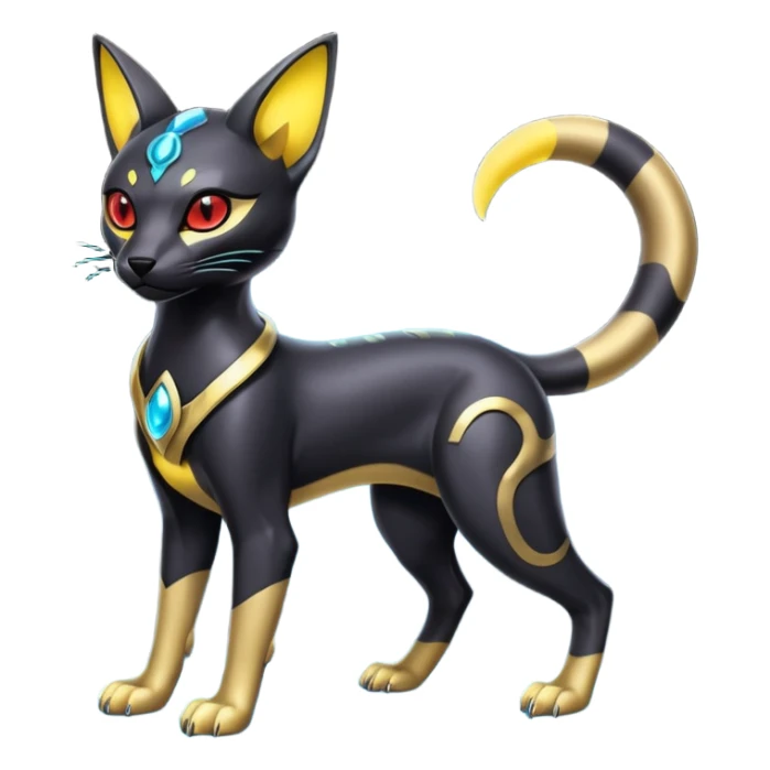 Futuristic Glowing shiny Bastet-Umbreon-Salandit-fusion (full body) sticker