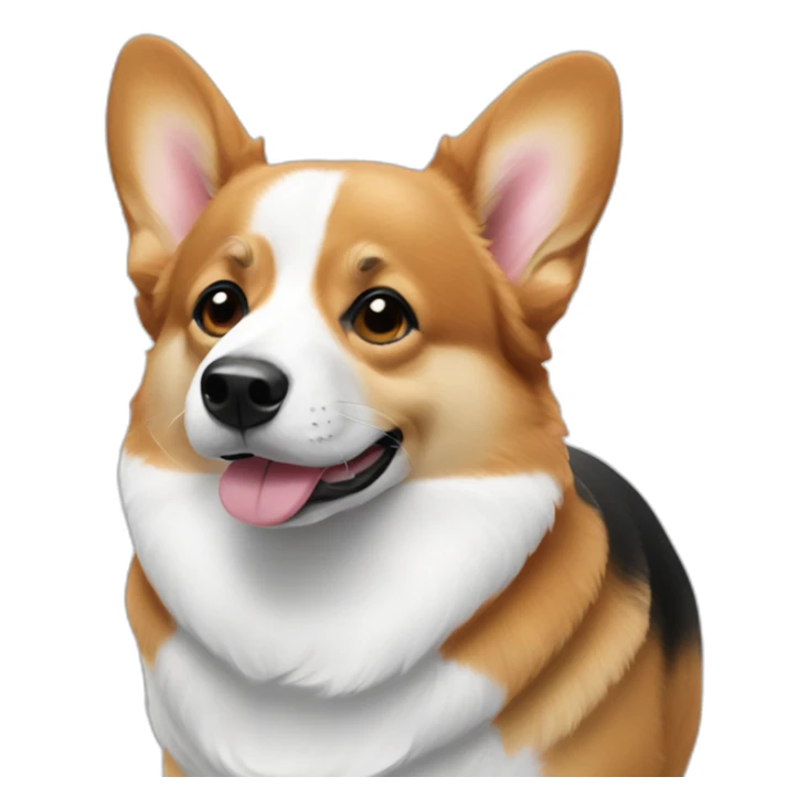 Corgi black and white with one eye black and one white sticker