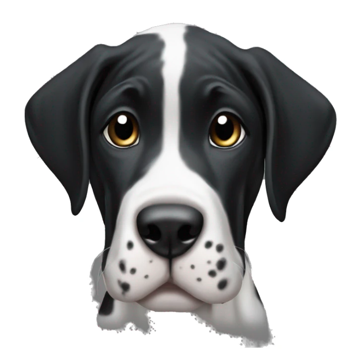 black and white great dane puppy sticker