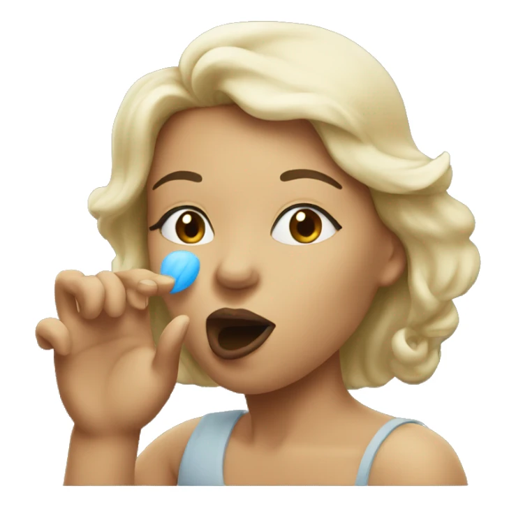 A woman blowing a kiss sticker