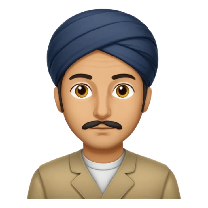 Portrait of a male Iranian civilian with a neutral expression 1980 sticker