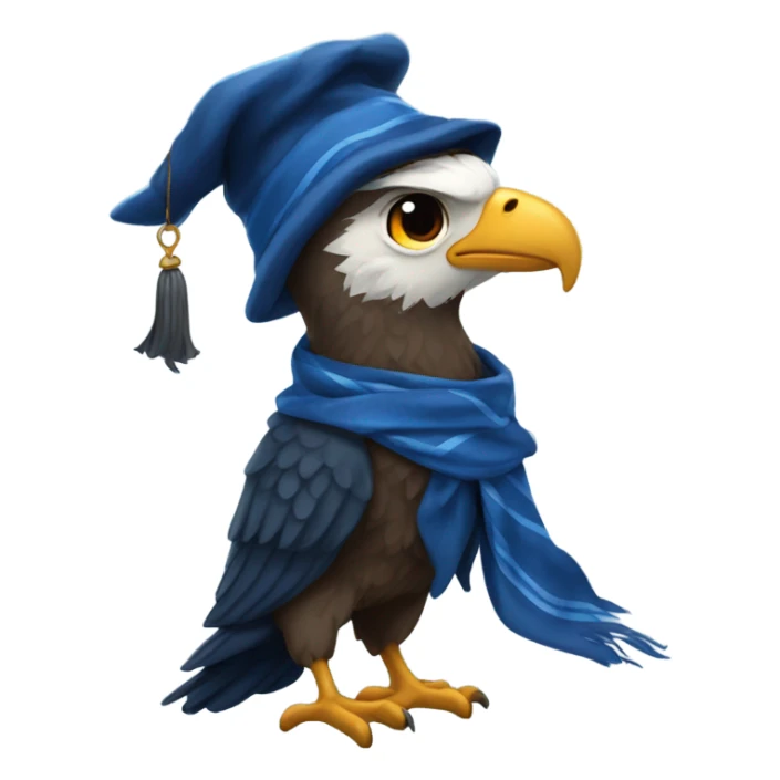 Ravenclaw eagle wearing Ravenclaw scarf and hat Hogwarts sticker