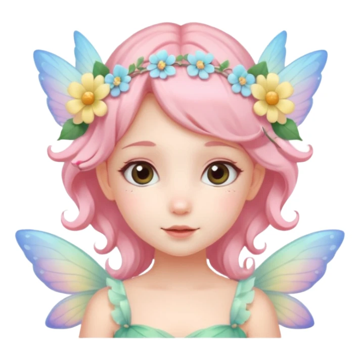 cute pastel fairy girl flower head decoration sticker