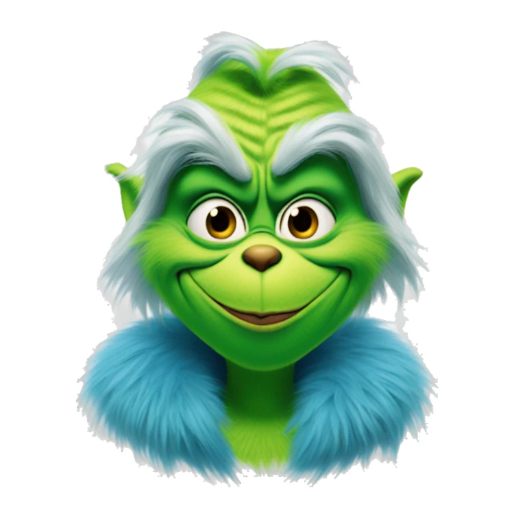 the grinch with blue fur with a smirk sticker