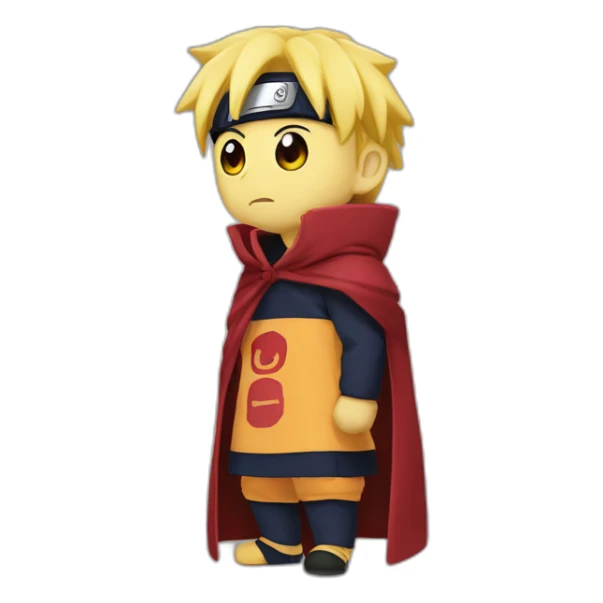 naruto wearing akatsuki cloak eating tartiflette sticker
