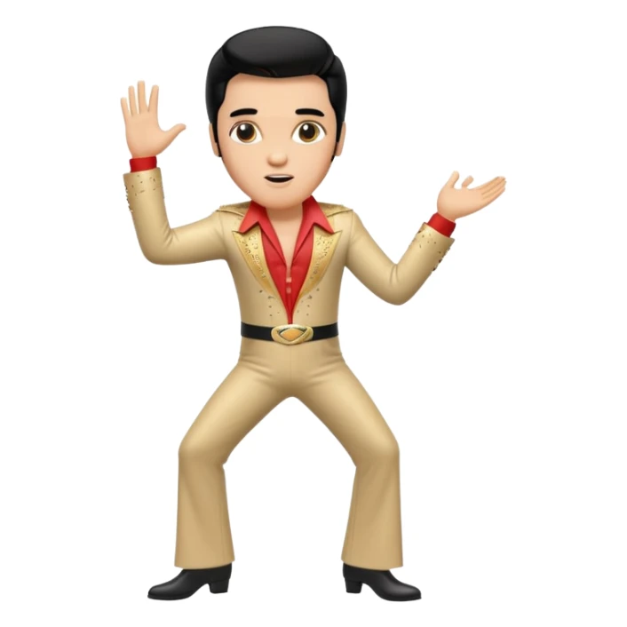 3-d, realistic, Elvis in his signature dance sticker