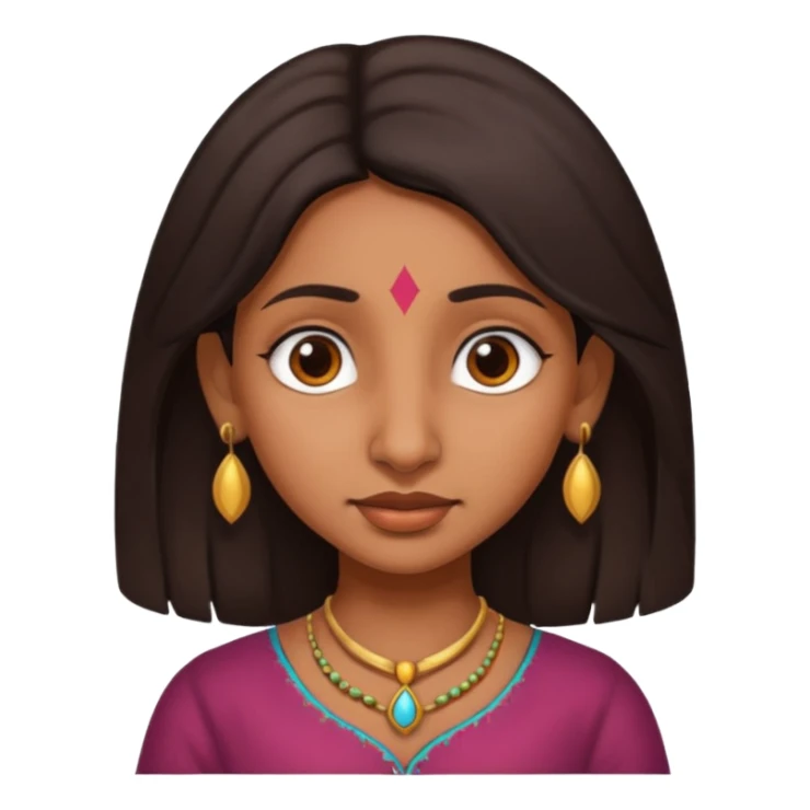 a indian girl with a big nose sticker