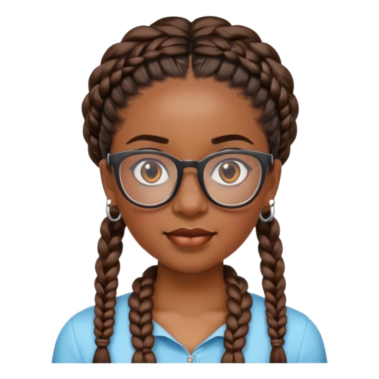 black girl with braids and glasses and good earrings sticker