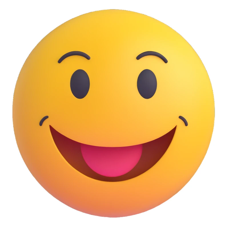 3D smiley emoji, round shape, students studying in group, colorful, smiling face sticker