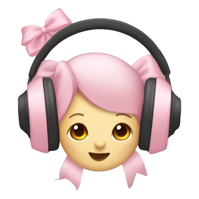 Headphones with baby pink bows  sticker