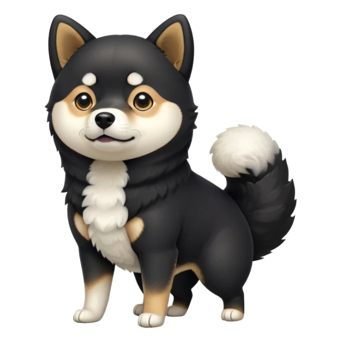 cute black Shiba Inu dog standing full body view sticker