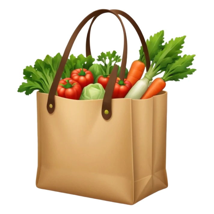 groceries in a bag with vegetables sticker