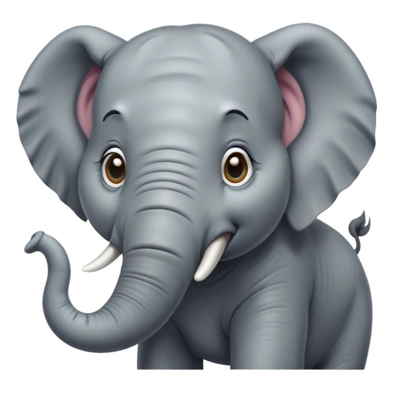 Cinematic Comical Elephant Portrait Emoji, Head tilted dramatically with an exaggeratedly amused expression, featuring a striking gray hide with whimsical wrinkles and wide, expressive eyes full of playful disbelief, Simplified yet hilariously expressive features, highly detailed, glowing with a slightly sassy glow, high shine, dramatic yet playful, stylized with an air of cheeky mischief, bright and endearing, soft glowing outline, capturing the essence of a spirited and over-the-top elephant, so meme-worthy it feels like it could trumpet its way into internet fame instantly! sticker