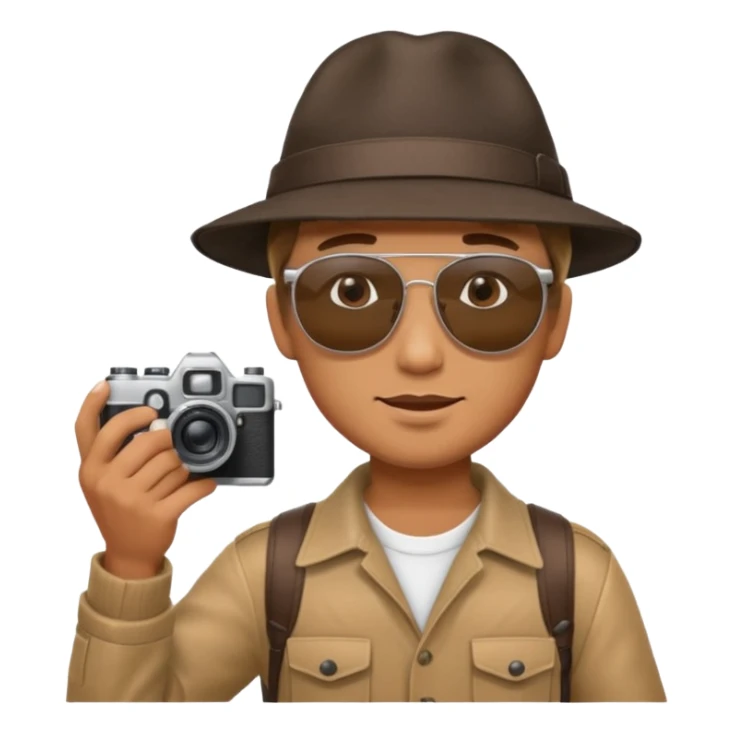 man hold film Camera on his shoulder sticker