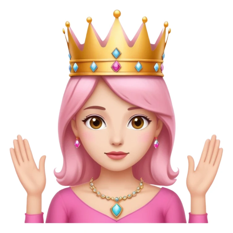 Attractive woman with crown on her head and pink outfit  sticker