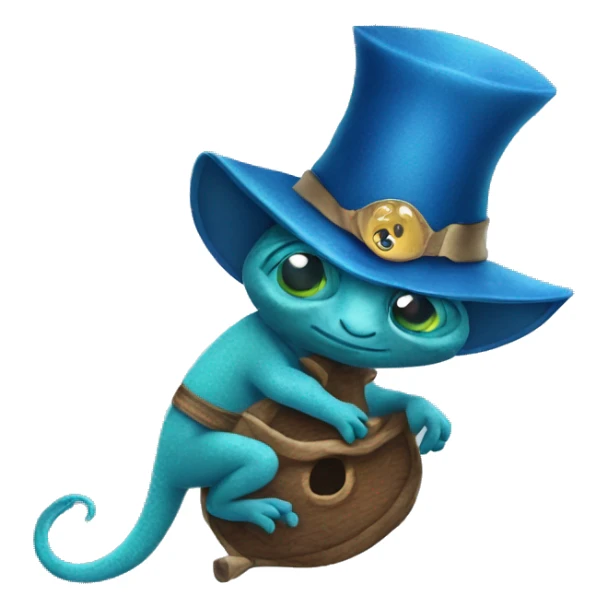 a cameleon in a blue sorcerer disguise  sticker