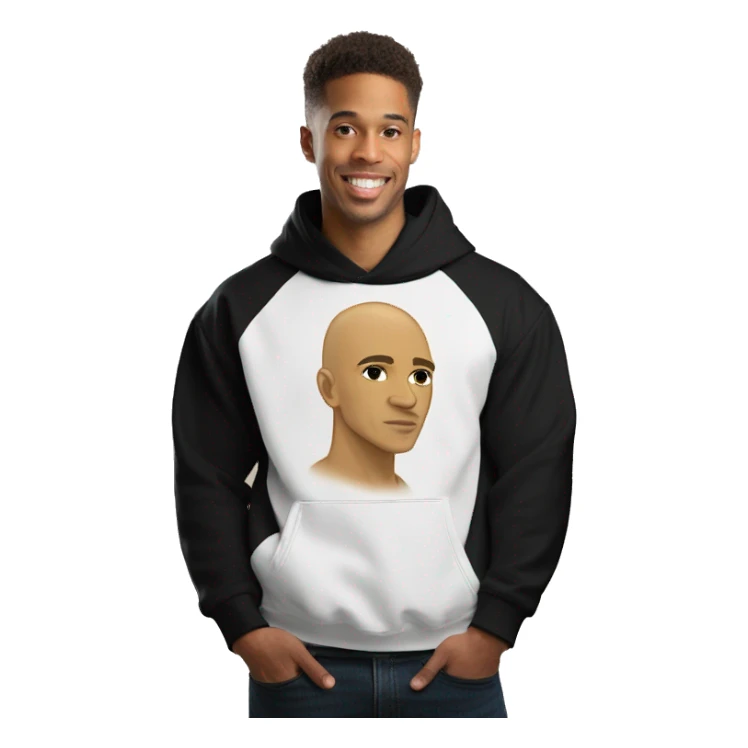 A light skin bald alpha phi alpha man with sphinx on hoodie sticker