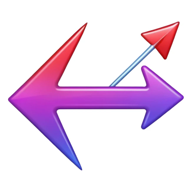 color gradient between red and purple glitter arrow for right sticker