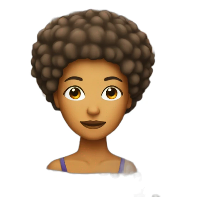 a mixed-color woman with an orange afro sticker
