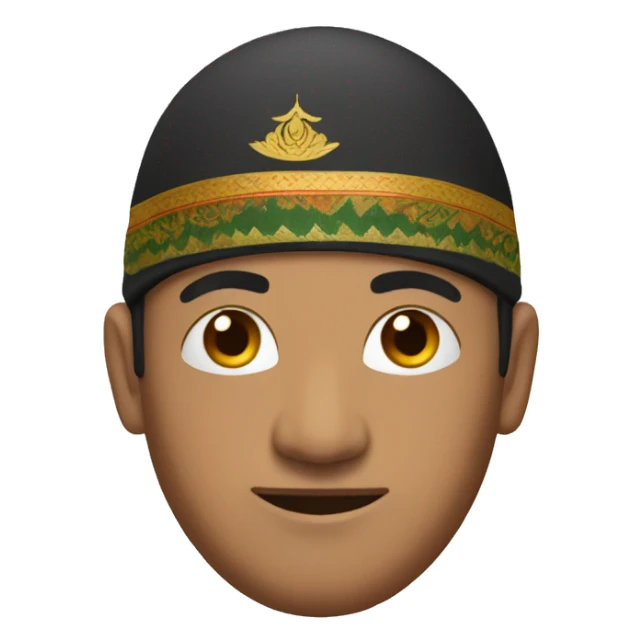 Nepal asian man wth a Dhaka topi  sticker