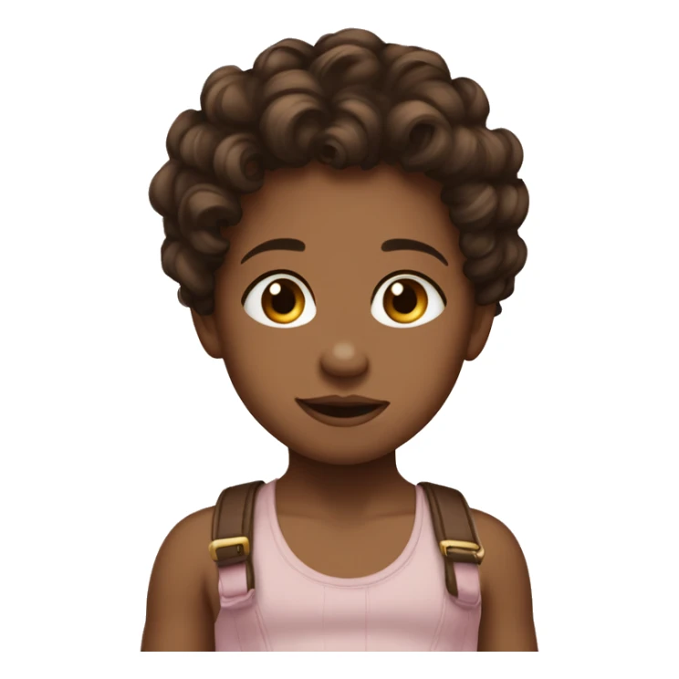 Monkidababy light brown skin dark brown curly short hair sticker