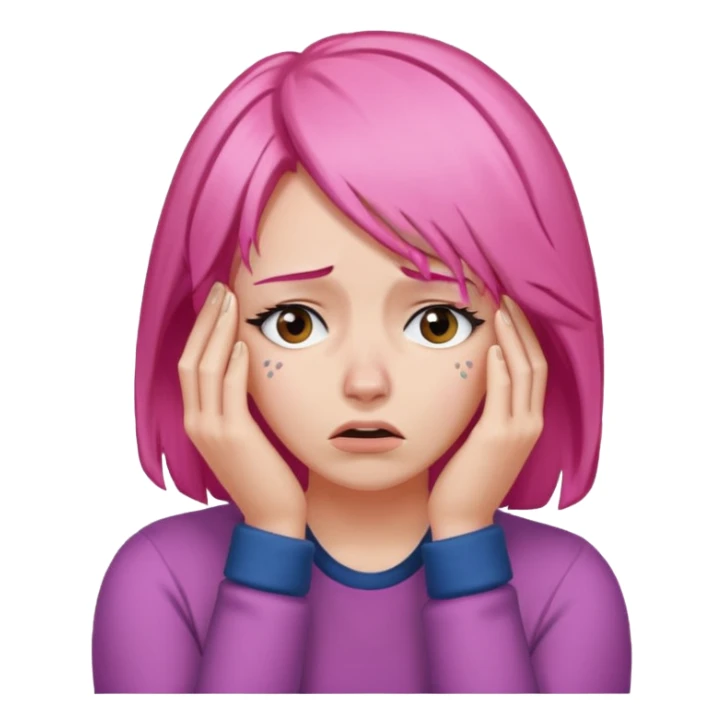 This emoji but with pink hair 🤦🏻‍♀️ sticker